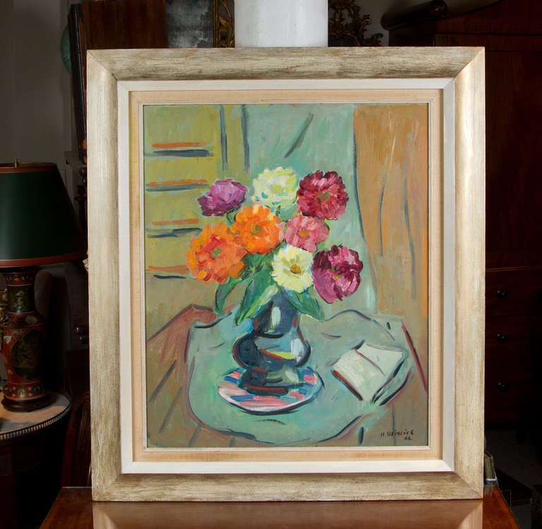 Painting by Herman Heimlich (1904-1986). Original period frame. 
