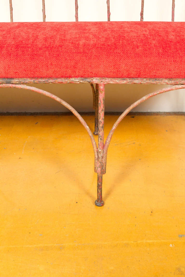 French 1930s Wrought Iron Bench 1
