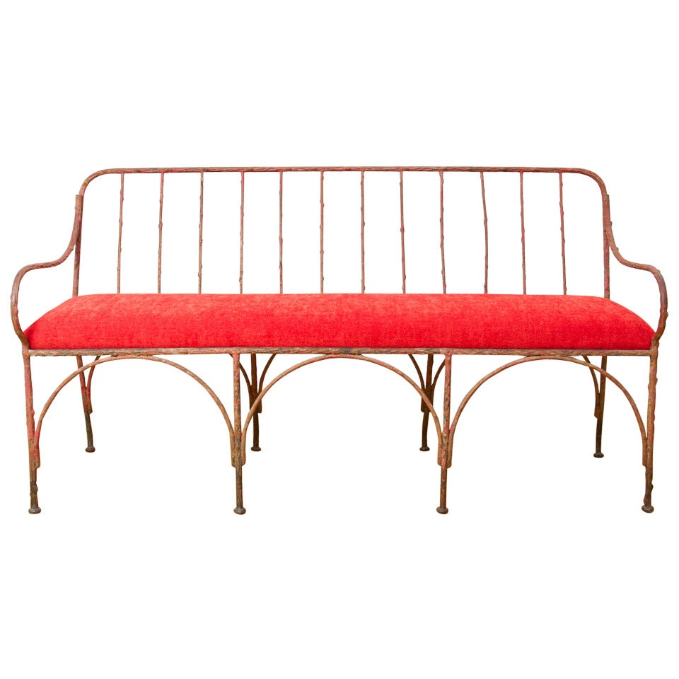 French 1930s Wrought Iron Bench