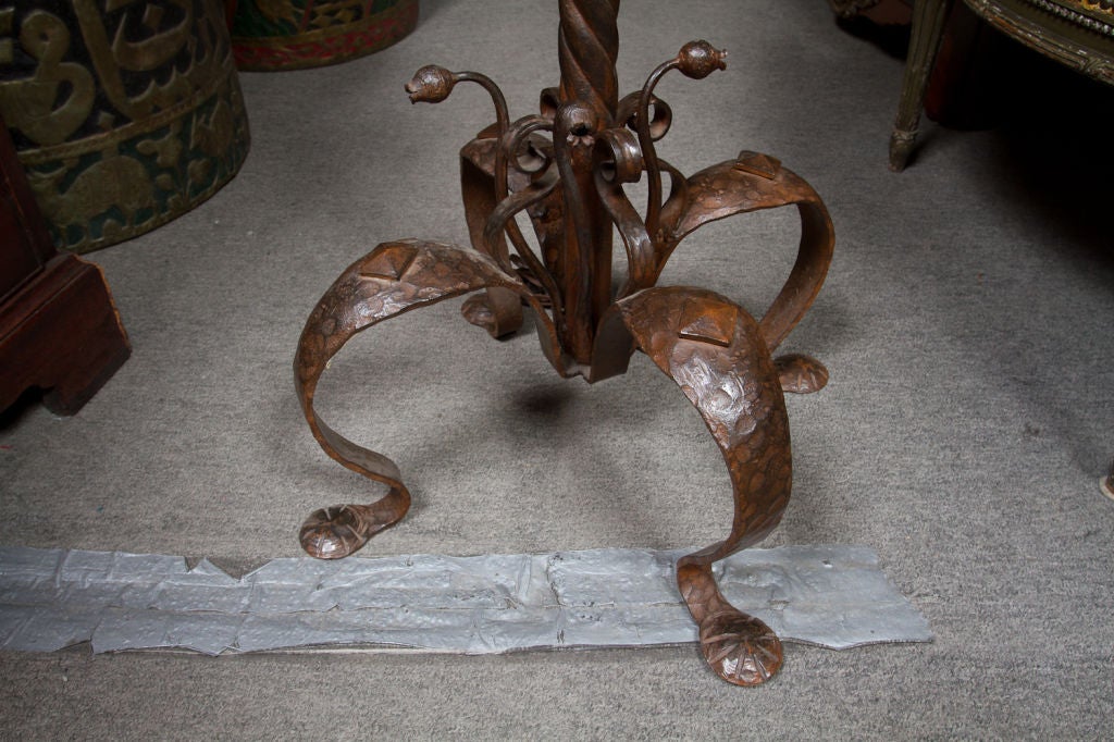 Art Nouveau Gothic Style Standing Lamp In Good Condition In Montreal, QC