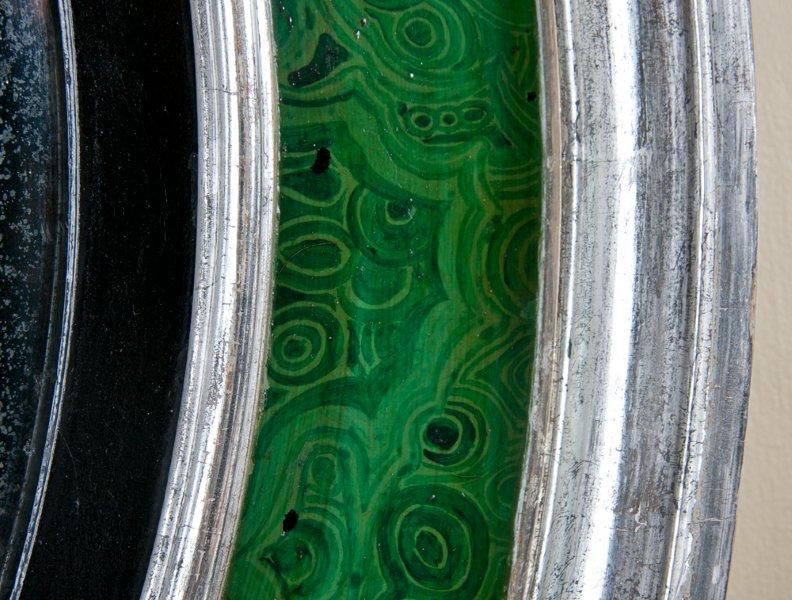 19th Century Silver-Gilt Round Convex Mirror
