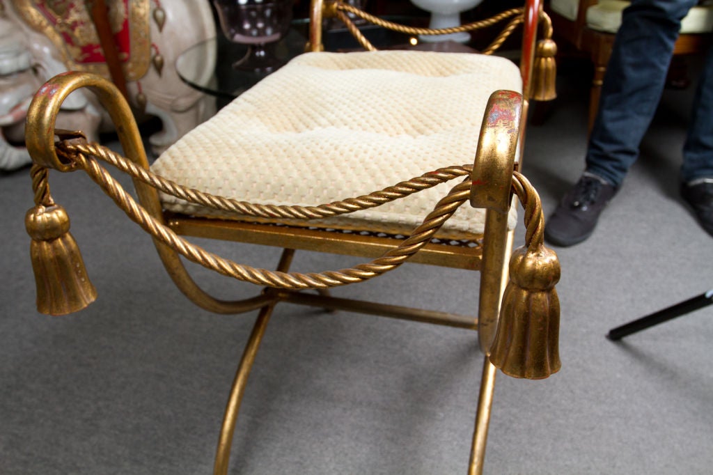 Italian gilt metal vanity stool 2