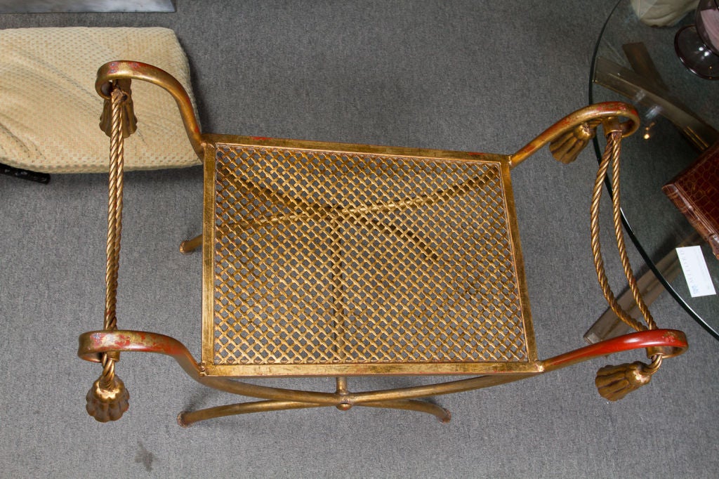 Italian gilt metal vanity stool 4