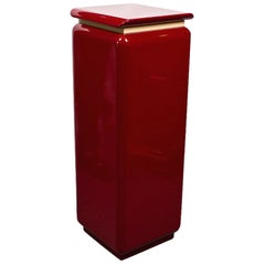 Red Modernist Pedestal by Rougier