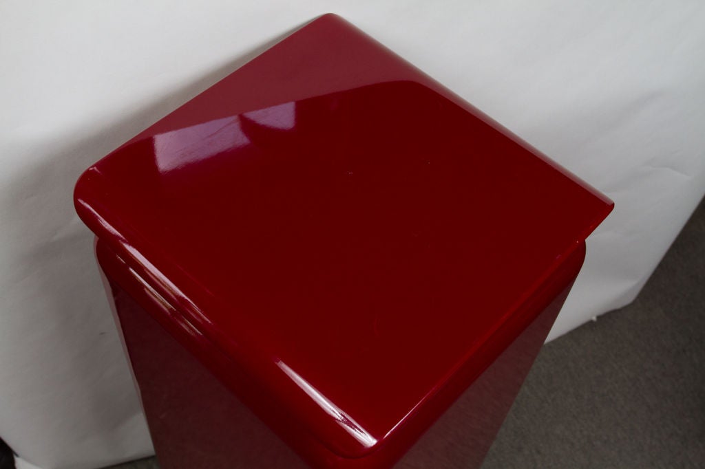 20th Century Red Modernist Pedestal by Rougier