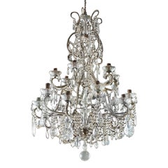 Large Cut Glass And Gilt Metal Chandelier