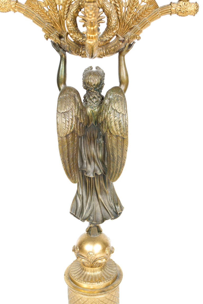 Bronzo Coppia di candelabri in bronzo Charles X in vendita
