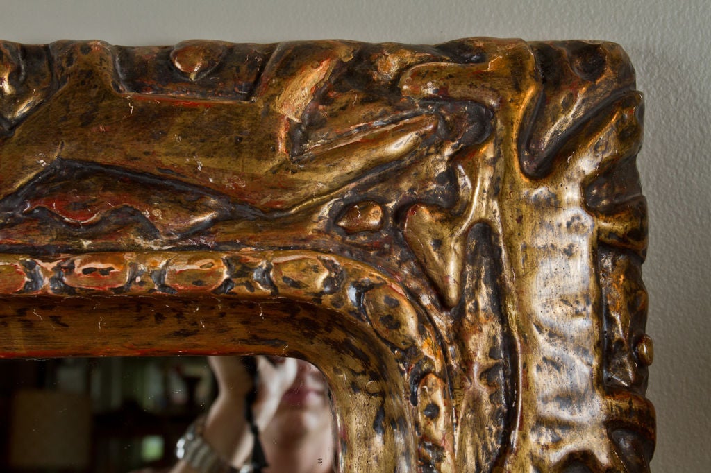 Unusual Gilt Wood Mirror
