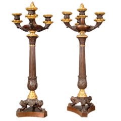 Antique Empire Period Candelabras.