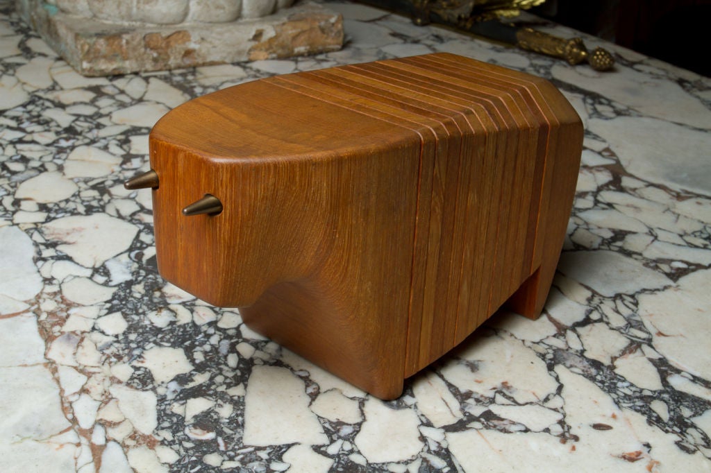 Danish Teak Sculpture / Coaster Set by Ernst Henriksen