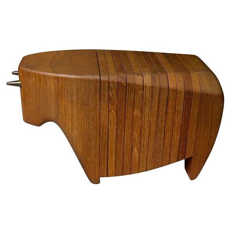 Teak Sculpture / Coaster Set by Ernst Henriksen