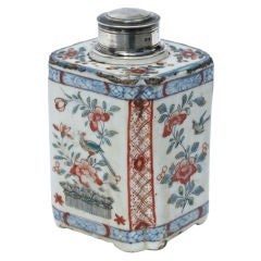 Antique 18th Century Chinese Export Porcelain Tea Canister