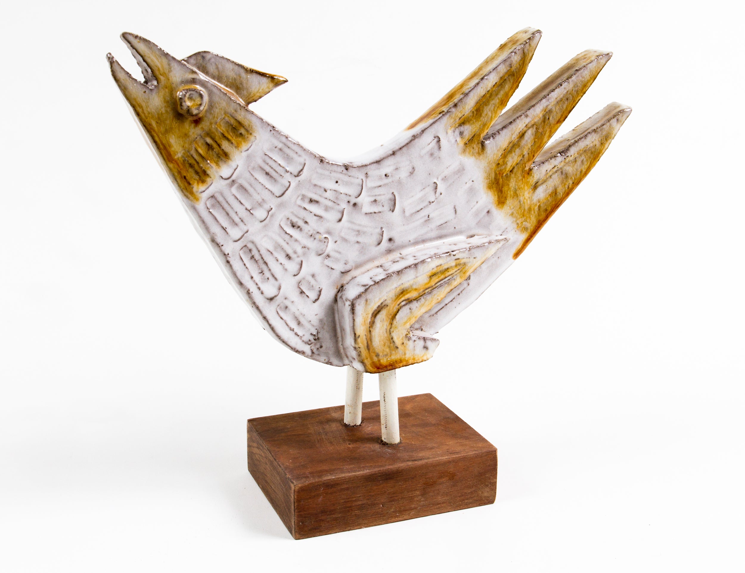 Glazed Ceramic Rooster by Charles Sucsan