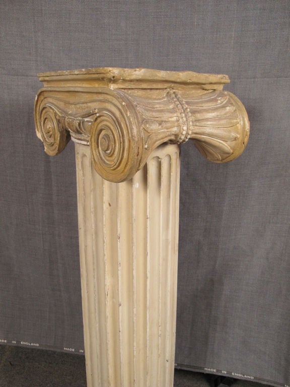 Iron Single painted wood and plaster Ionic column