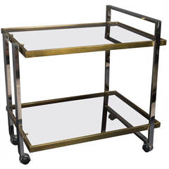 Polished Metal Bar Cart