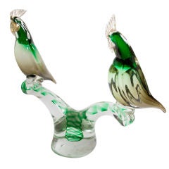 Murano Glass Parrot Sculpture