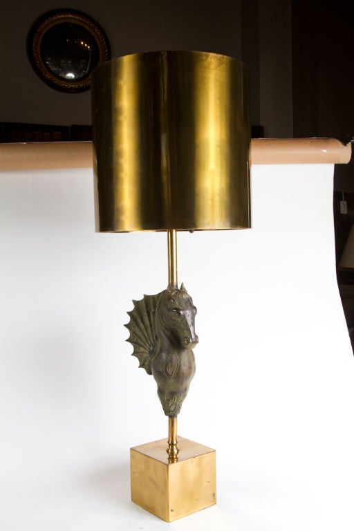 Brass Seahorse Lamp by Valenti
