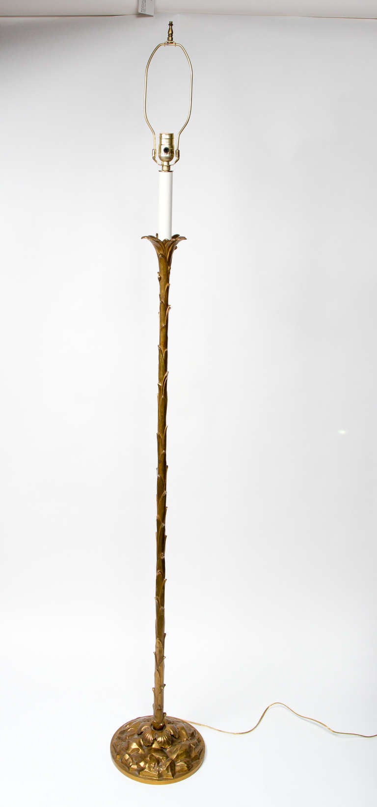 Palm Tree Leaf Lamp in Bronze by Maison Baguès