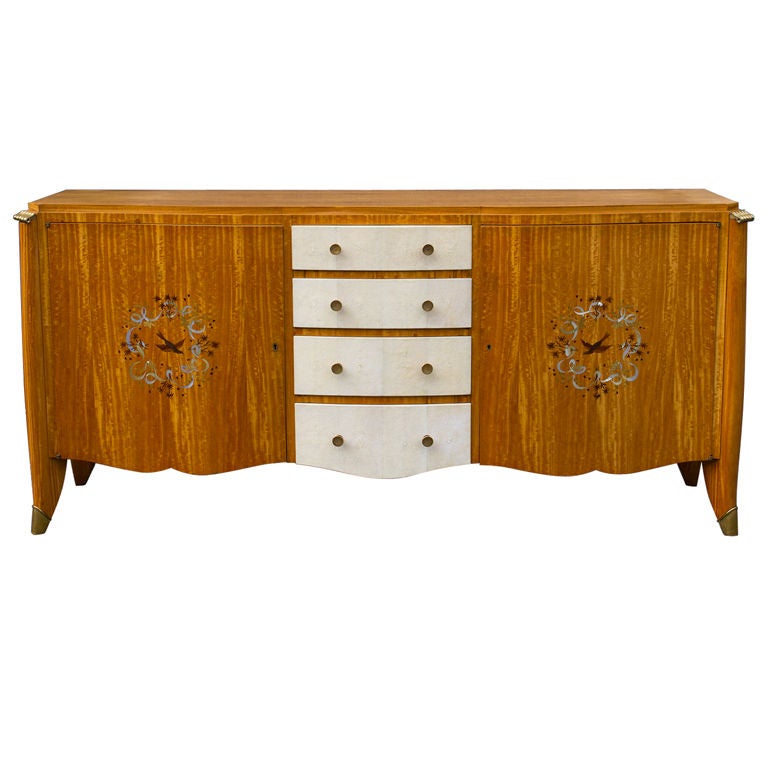 Important Satinwood Art Deco Period Credenza