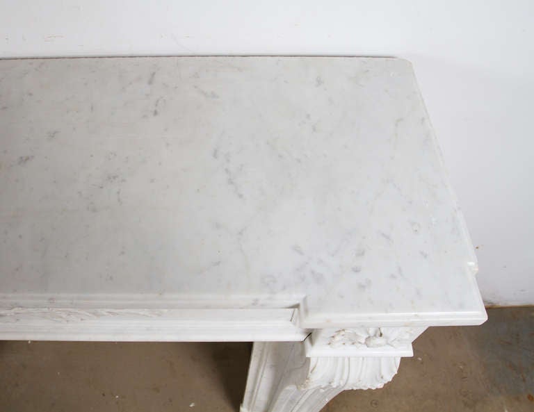 Louis XVI Style Carrara Marble Mantel 3