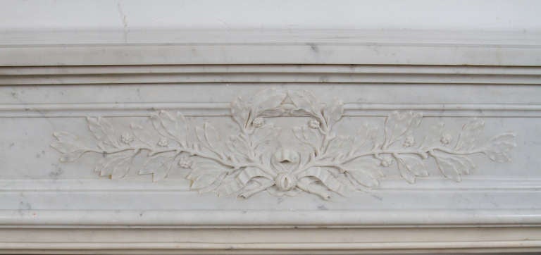 White Carrara marble Louis XVI style marble mantel

Interior dimensions: W: 40