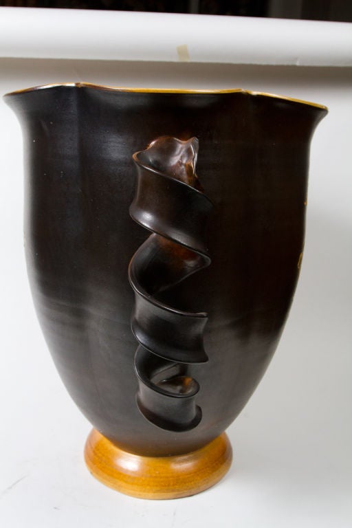 Mid-20th Century Large Art Deco Ceramic Vase For Sale