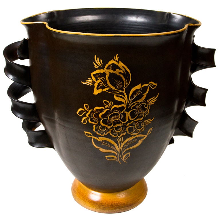 Large Art Deco Ceramic Vase For Sale