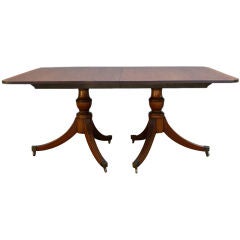 Antique Regency Style Double Pedestal Table