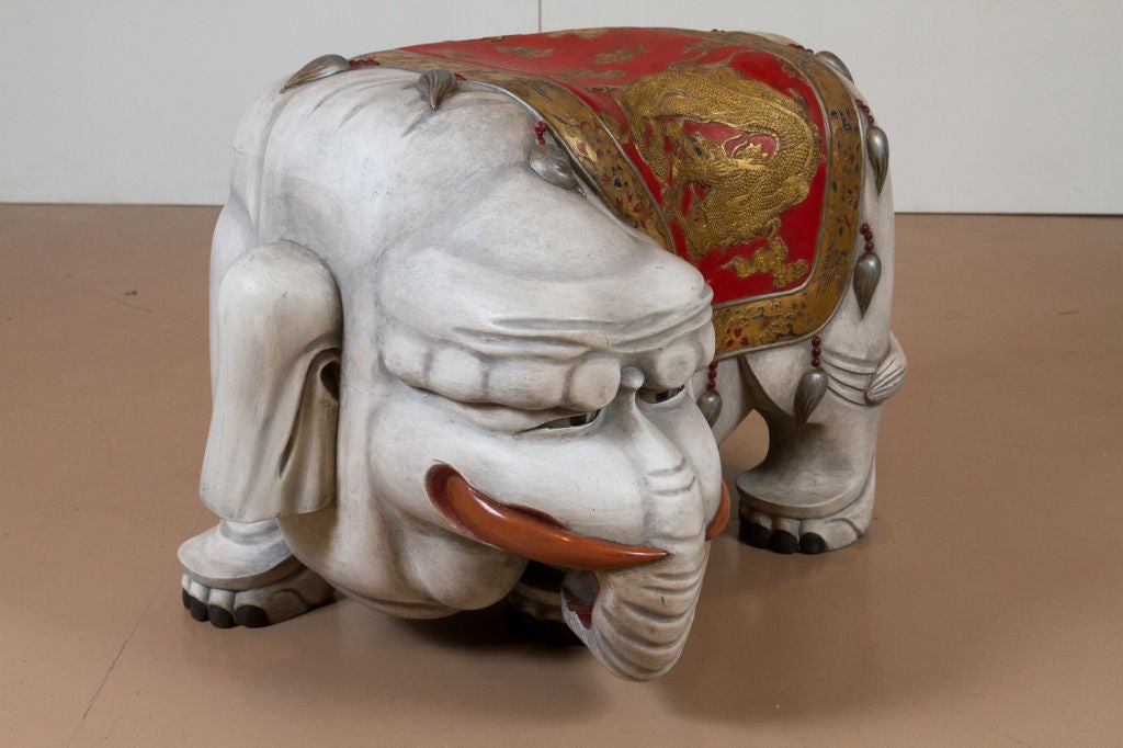20th Century Whimsical pair of Chinese Elephant Benches For Sale