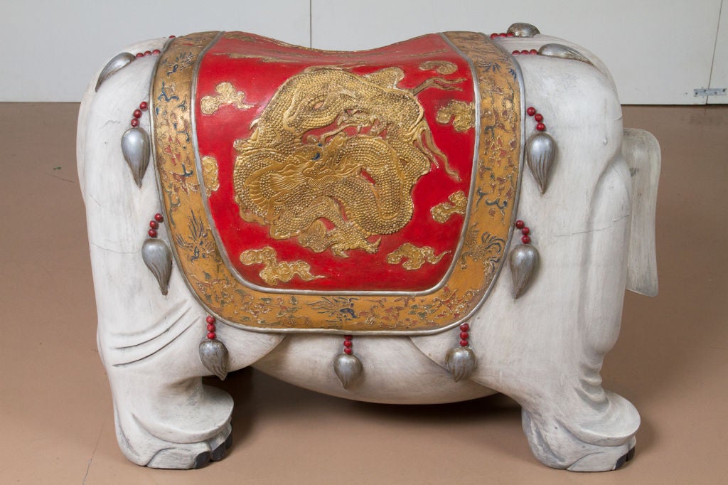 Whimsical pair of Chinese Elephant Benches For Sale 2