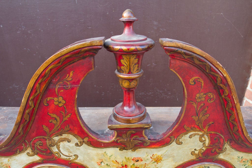 Venetian Painted Bureau Bookcase For Sale at 1stdibs