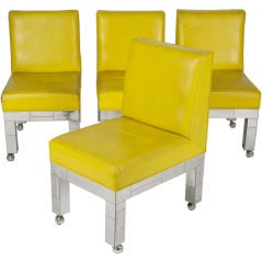 Set of Four Cityscape Chairs by Paul Evans