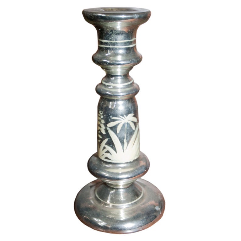 Beautiful Mercury Glass Candlestick