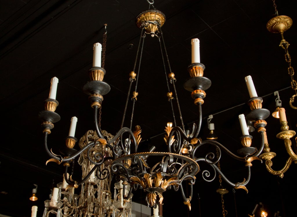 black and wood chandelier