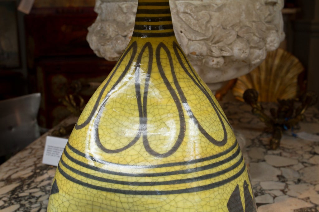 Mid-20th Century Italian Yellow Ceramic Lamp