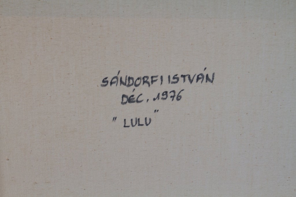 Gemälde des surrealistischen Malers Istvan Sandorfi „Lulu“ (Ende des 20. Jahrhunderts) im Angebot