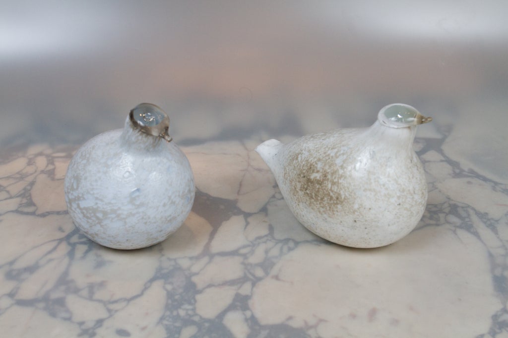 Finnish Pair of Oiva Toikka Glass Birds