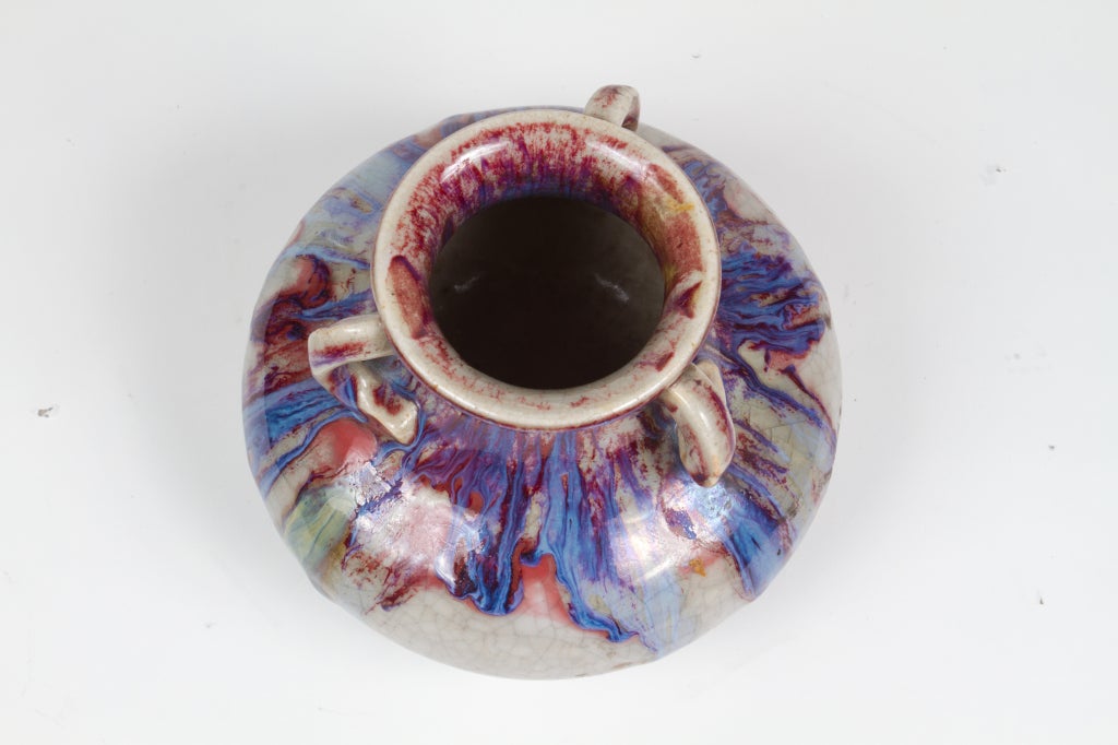 Stilvolle japanische Keramikvase „Flamb“ im Angebot 1