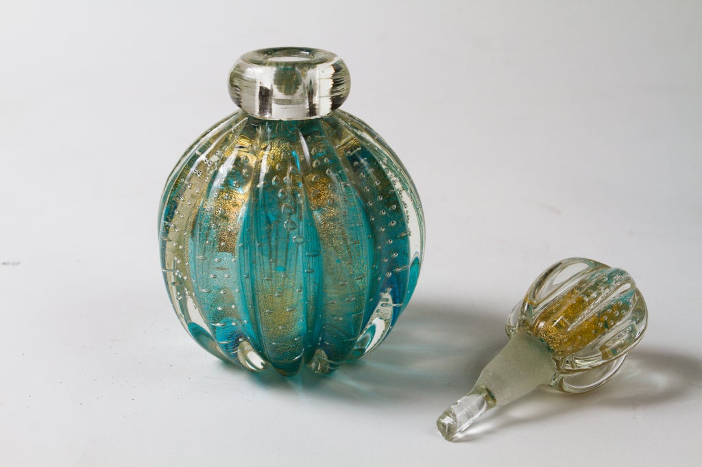 Italian Set Of Three Murano Glass Perfume Bottles