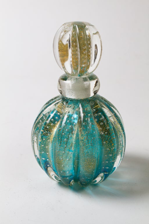 20th Century Set Of Three Murano Glass Perfume Bottles