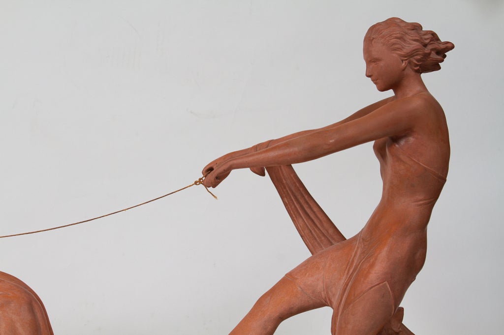 Sculpture en terre cuite Art déco élégante de Cipriani