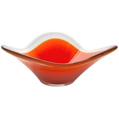 Orange Glass Vase by Paul Kedelv for Flygsford
