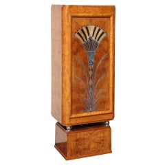 Vintage Unusual Burled Elm Art Deco Cabinet