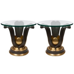 Stylish Pair of Glass Top Tables in The Manner of Maurice Dufrene 7