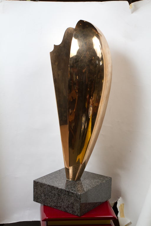 Polished Abstract Bronze Sculpture by Kieff