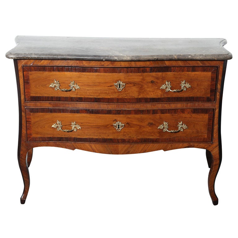 18th Century Italian Rococo Olivewood Commode