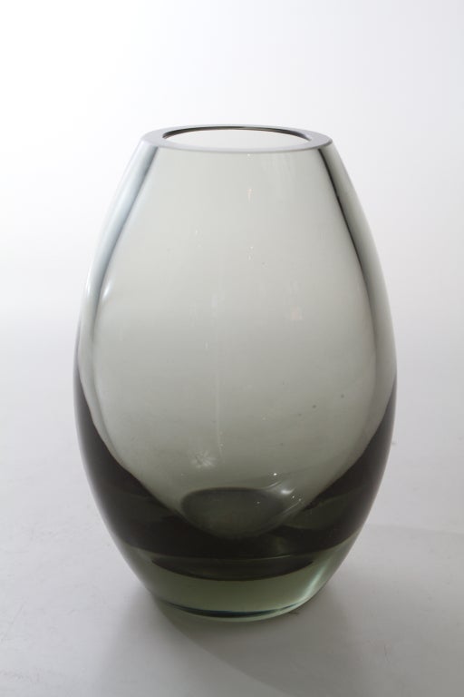 Grey shaded drop tear glass vase by Per Lutken for Holmegaard