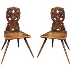 Pair of Beechwood Hall Chairs