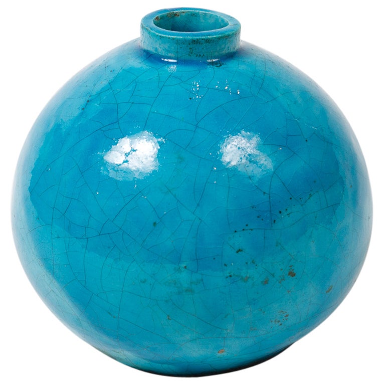 Turquoise Vase by Edmond Lachenal