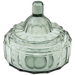 Josef Hoffmann Wiener Werkstatte Glass Covered Bowl Centerpiece, circa 1920s